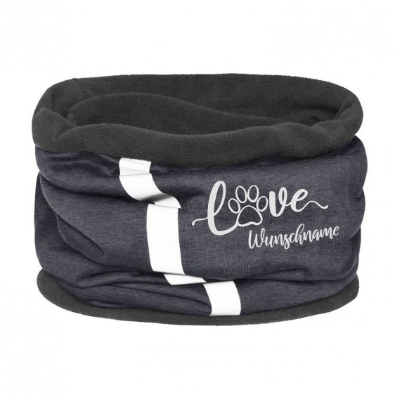 Fleece Multifunktionstuch Loop mit Namen - Paw Love-Tierisch-tolle-Geschenke