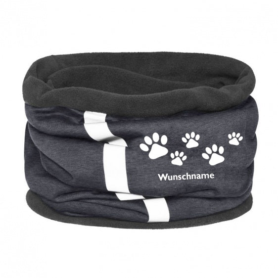Fleece Multifunktionstuch Loop mit Namen - Pfötchen-Tierisch-tolle-Geschenke