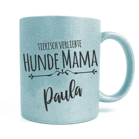 Glitzer Hundetasse Pfotenliebe - Hundemama-Tierisch-tolle Geschenke-Tierisch-tolle-Geschenke