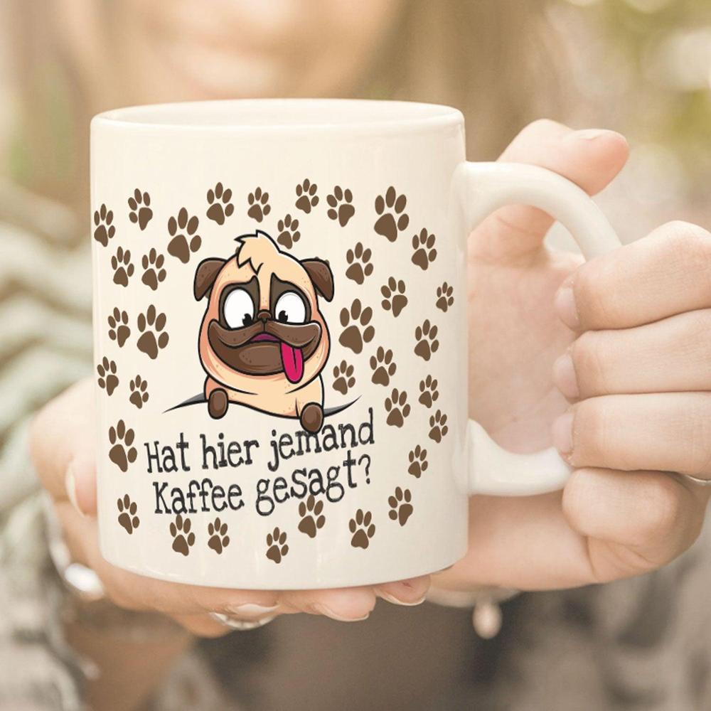 Hundetasse Pfotenliebe - Hat hier jemand Kaffee gesagt?-Tierisch-tolle Geschenke-Tierisch-tolle-Geschenke