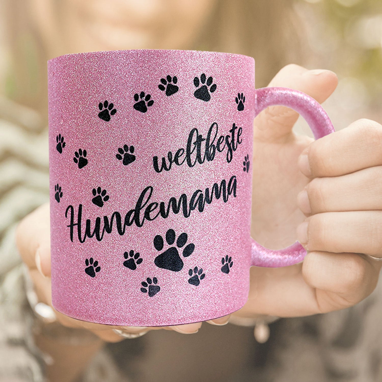 Glitzer Hundetasse Pfotenliebe - Ohne Hund ist alles doof-Tierisch-tolle Geschenke-Tierisch-tolle-Geschenke