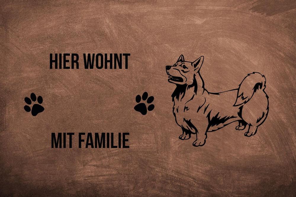 Welsh Corgi Pembroke - Fußmatte - Schmutzfangmatte - 40 x 60 cm-Tierisch-tolle Geschenke-Tierisch-tolle-Geschenke