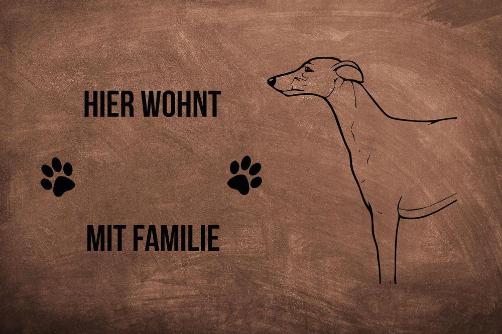 Whippet - Fußmatte - Schmutzfangmatte - 40 x 60 cm-Tierisch-tolle Geschenke-Tierisch-tolle-Geschenke
