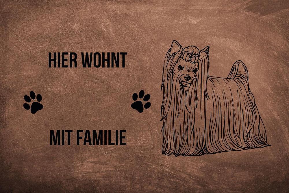 Yorkshire Terrier - Fußmatte - Schmutzfangmatte - 40 x 60 cm-Tierisch-tolle Geschenke-Tierisch-tolle-Geschenke